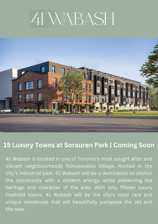 41 wabash townhomes Freehold 位于多伦多最受追捧和充满活力的社区